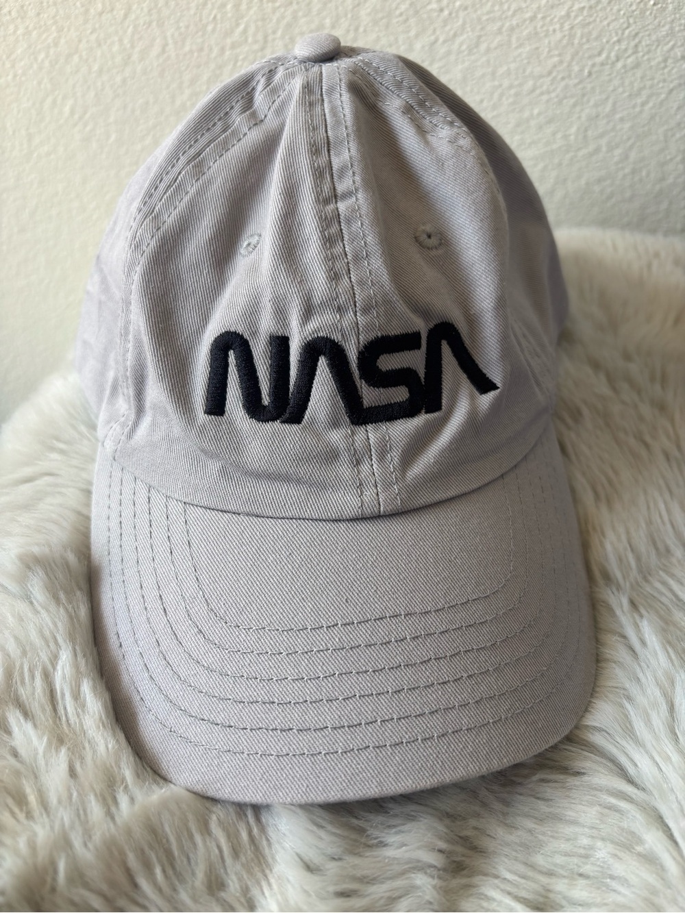 NASA Gray Worm Logo Baseball Cap